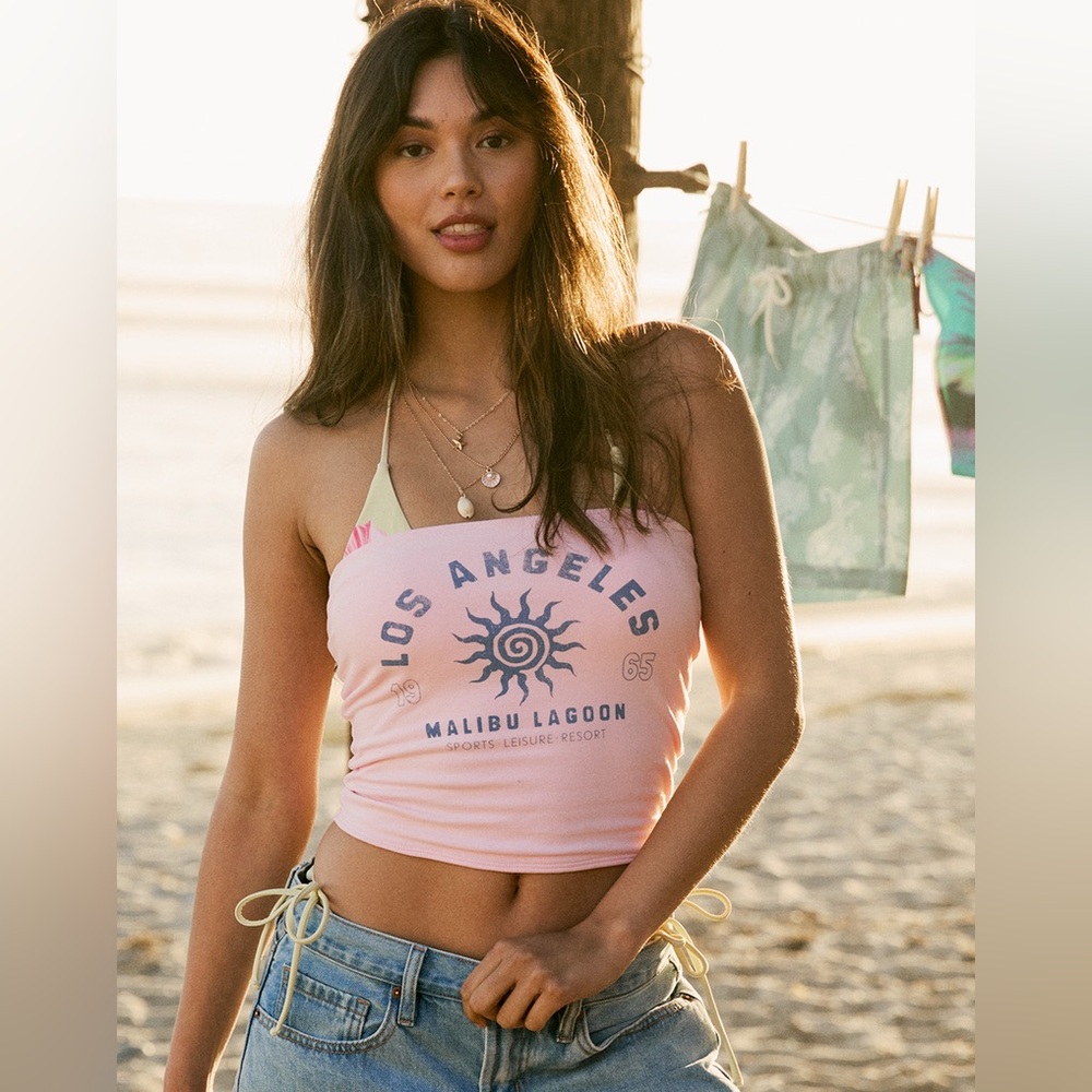 NWT RSQ Womens Los Angeles Tube Top in Pink Size Medium